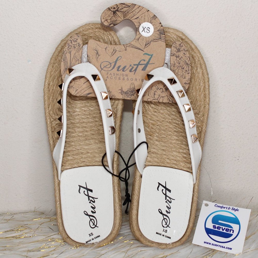 Rockstud Espadrille Style Flip Flops